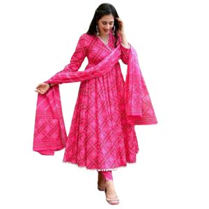 Lilen_Fabric_With_Embrodiery_Work_Gown _Three_Piece_For_Women