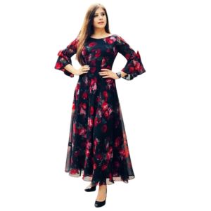 Double_Georgette_One_Piece_Gown_Dress_For_Girls/Women